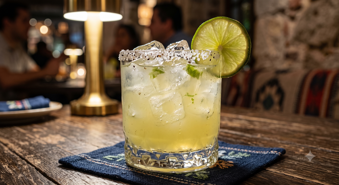 Cold glass of a classic margarita from Stir Sessions
