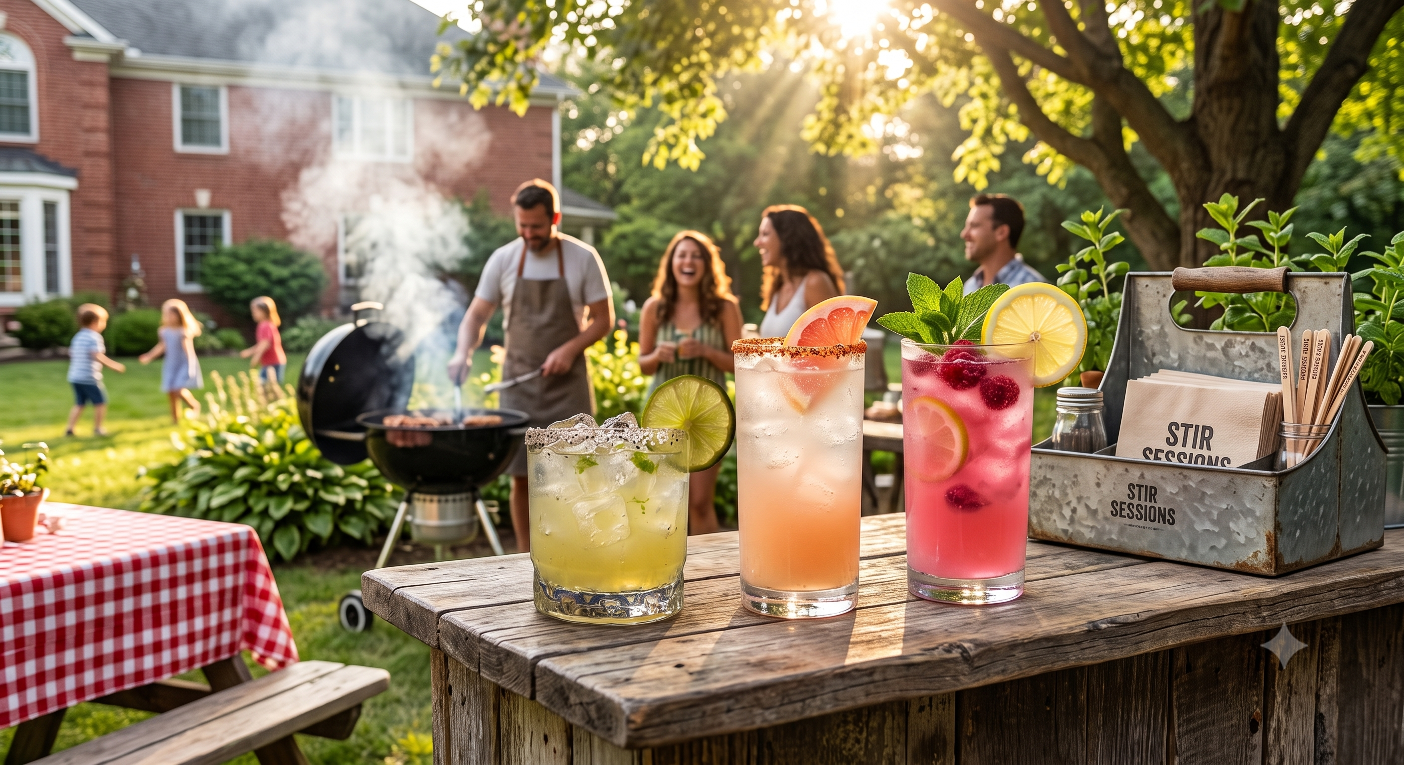 Summer bbqs are the best with the best drinks from Stir Sessons. Try Classic Margarita, Classic Paloma or a Raspberry Lemonade to excite your guests.
