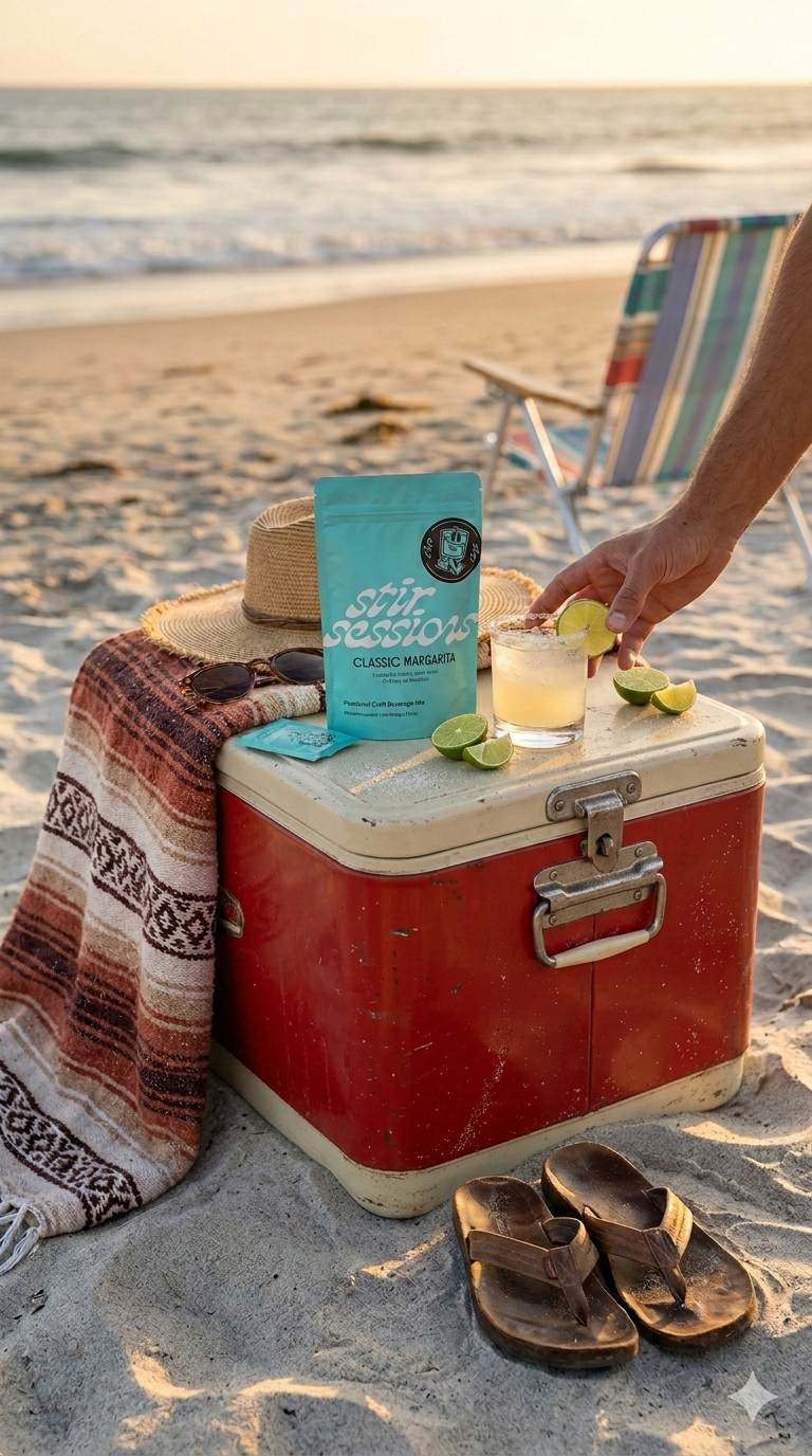 A simple classic margarita cocktail by stir sessions makes a great beach day better. 